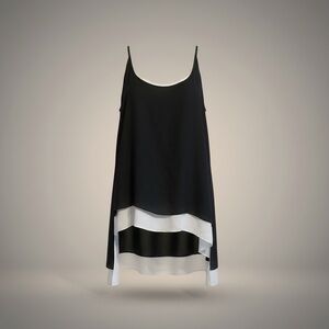 BCBGMaxAzria Two layer black & white tunic top